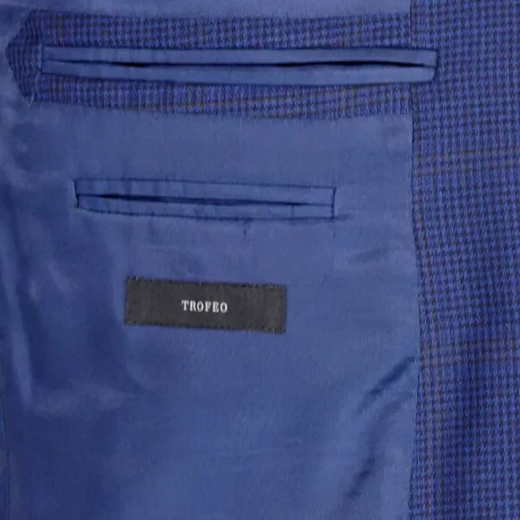 Ermenegildo Zegna Sport Coat Blazer Men 38S Blue Plaid Trofeo Wool 3-Button - Picture 8 of 12